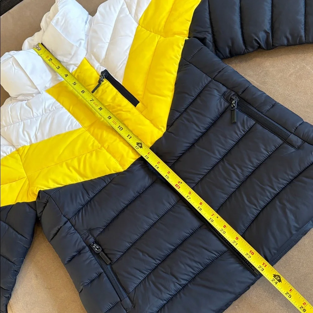 Superdry Colour-Block Fuji Puffer Jacket Size 6 Navy, Yellow, White NWT - Picture 8 of 10